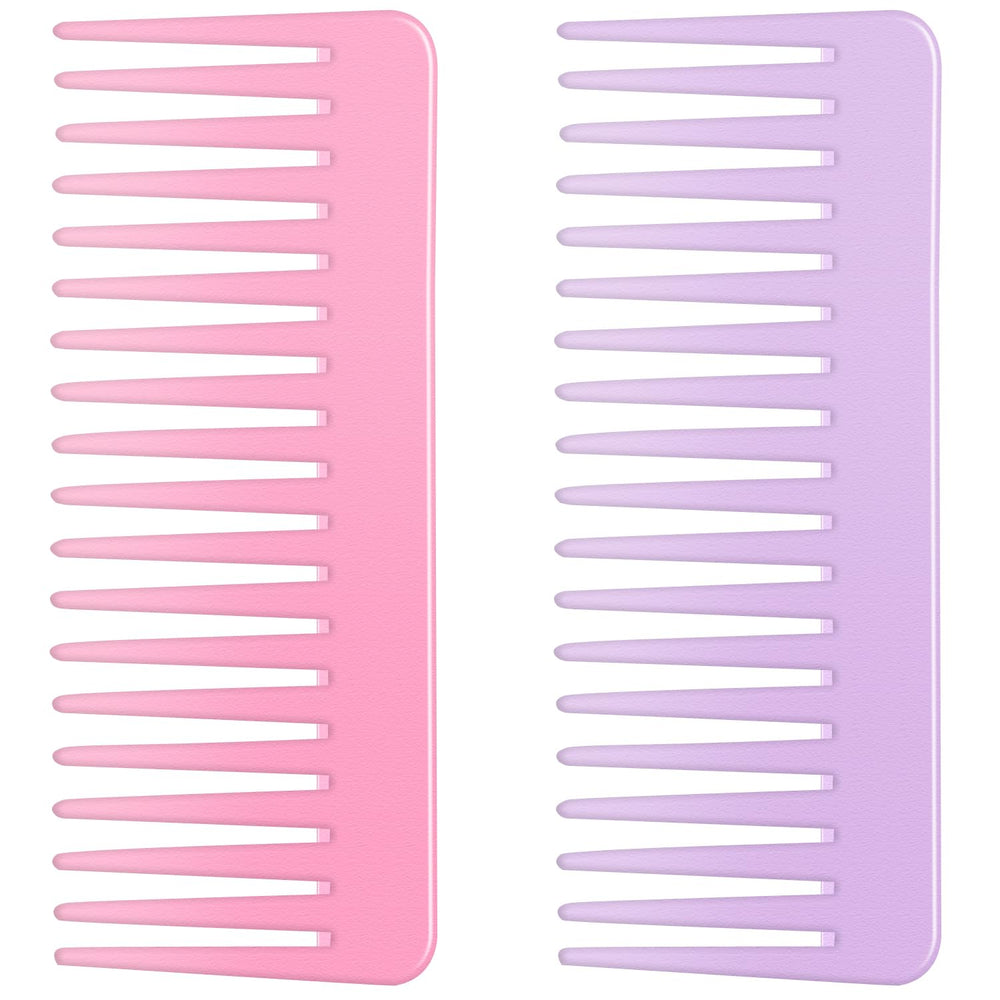 SJLCYZS pink wide tooth comb with gentle teeth for easy detangling.