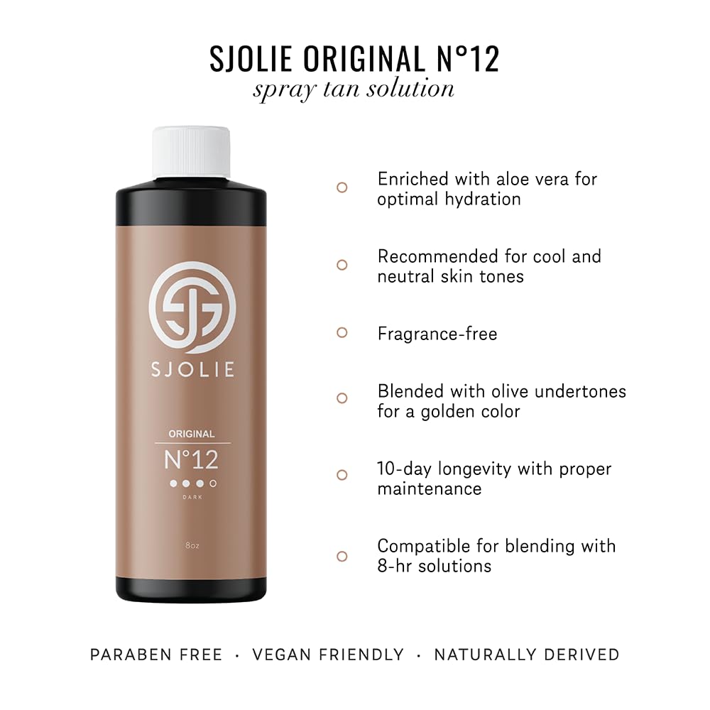 SJOLIE Dark Hydrating Tan Application shows smooth spray use.