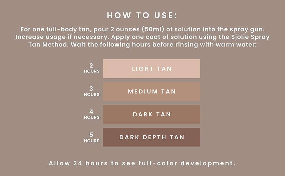 SJOLIE olive-base formula highlights skincare-friendly tan.