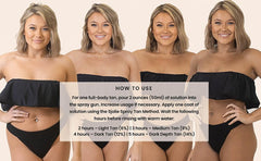 SJOLIE Luxe Rapid Spray Tan dries quickly for a non-sticky finish.