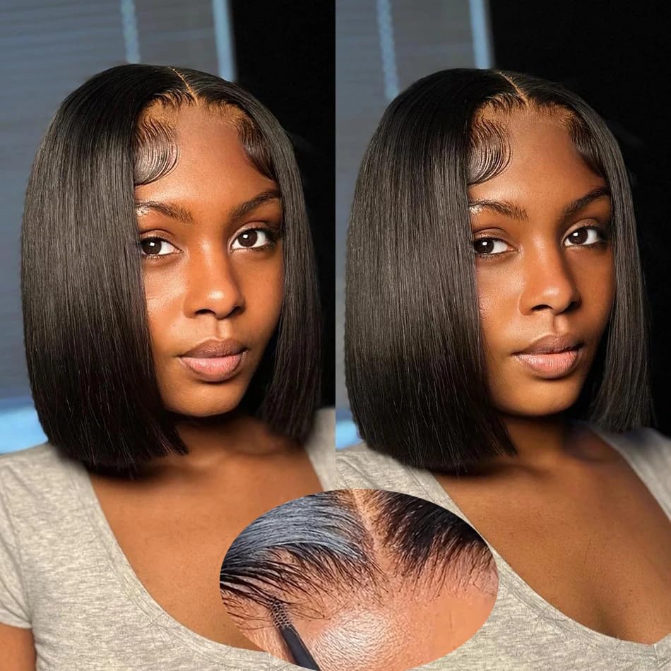 SJXAL short bob wig straight 8 inch for easy daily wear and natural-looking style