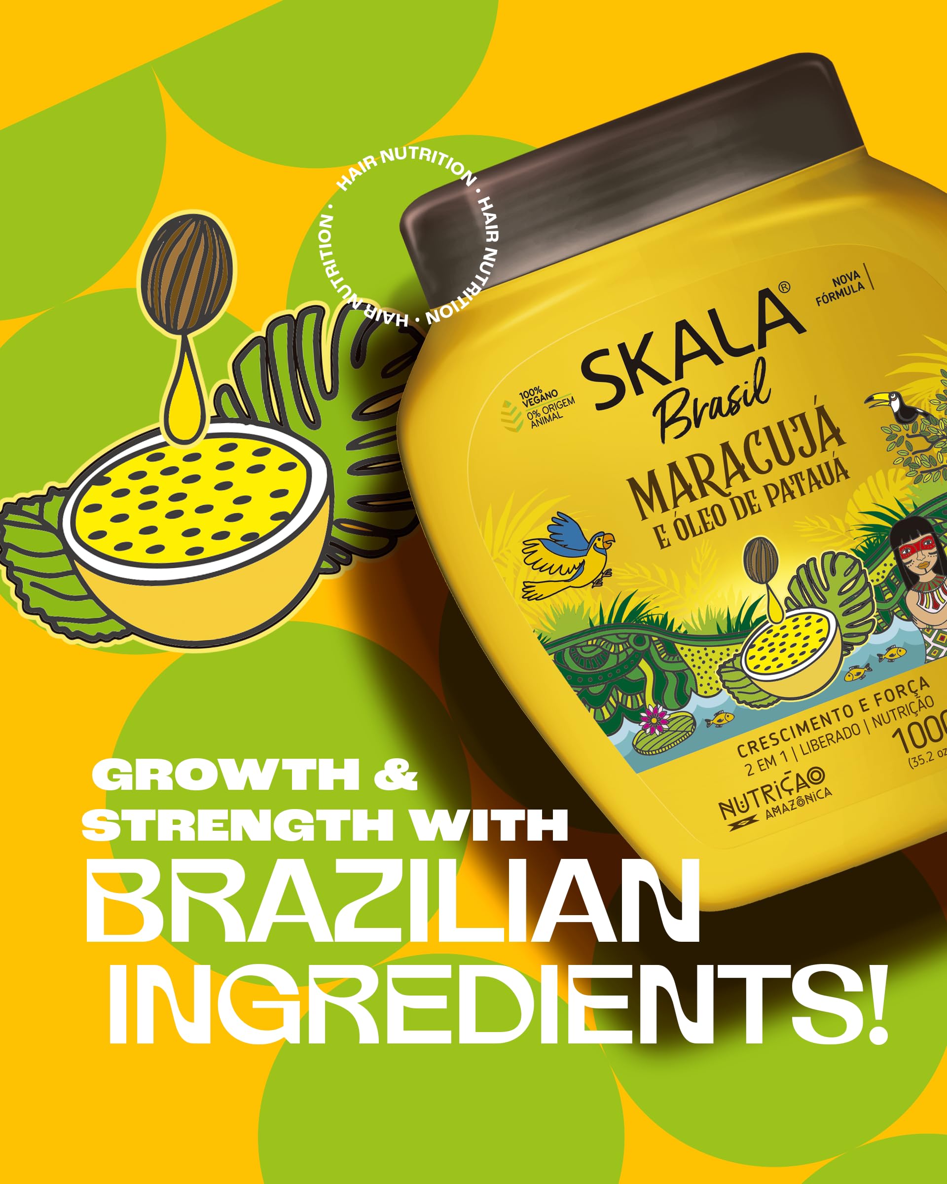 Close-up of SKALA Maracuja Pataua bottle showing rich texture for smoother ends