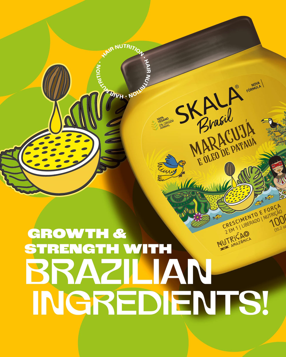 Close-up of SKALA Maracuja Pataua bottle showing rich texture for smoother ends