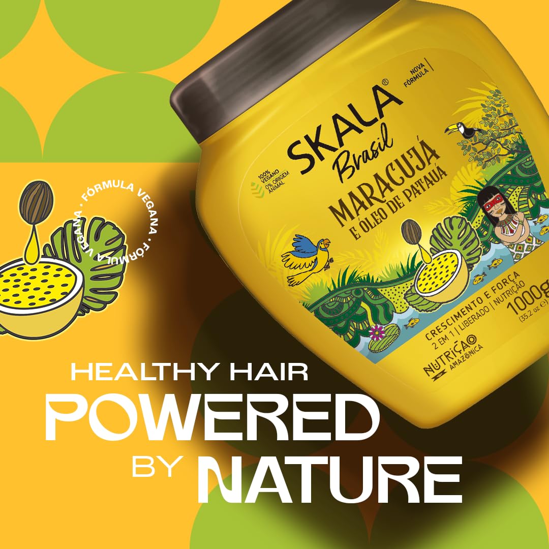 Label close-up of SKALA Maracuja Pataua showing paraben-free formula