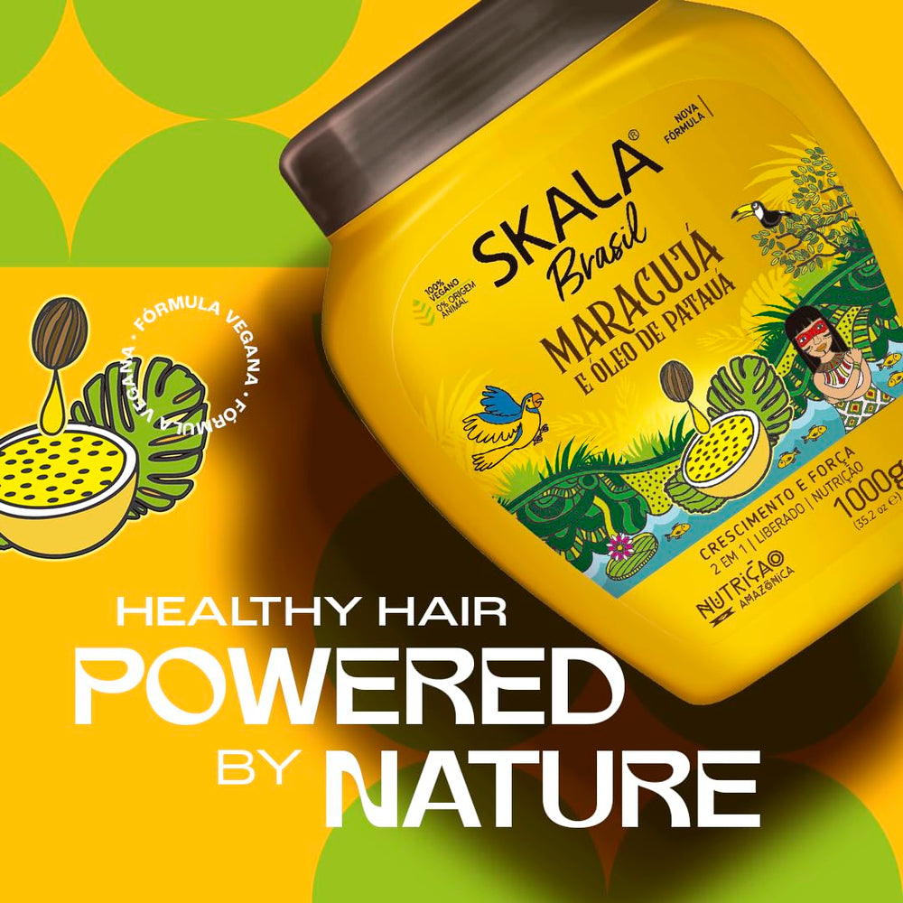 Label close-up of SKALA Maracuja Pataua showing paraben-free formula