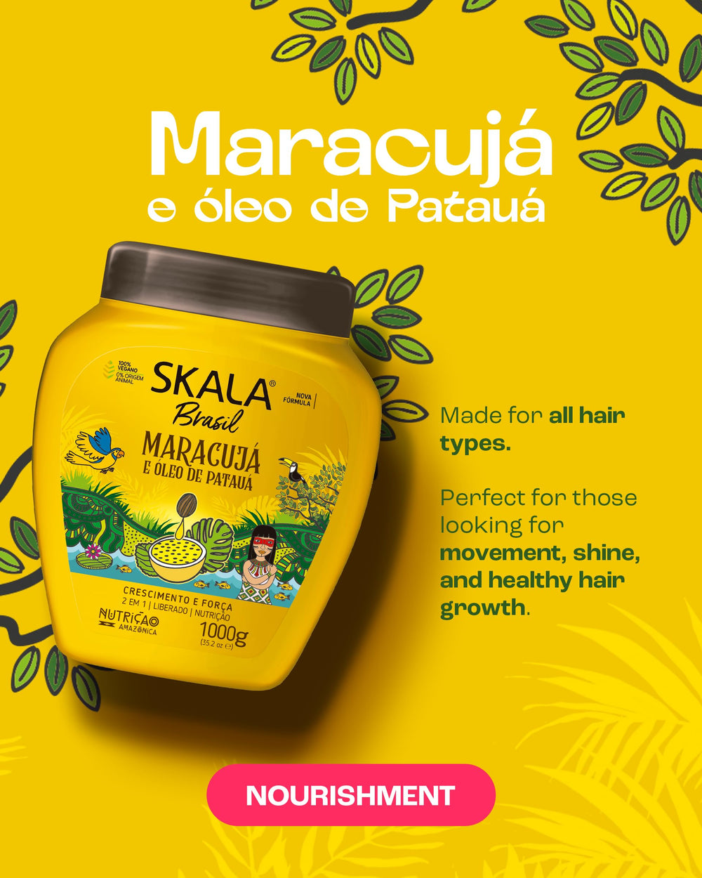 Texture swirl of SKALA Maracuja Pataua cream signals deep conditioning