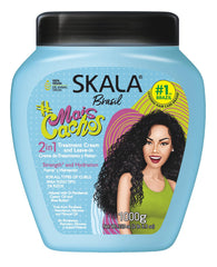 SKALA Mais Cachos 2-in-1 cream jar for frizz control and hydration.