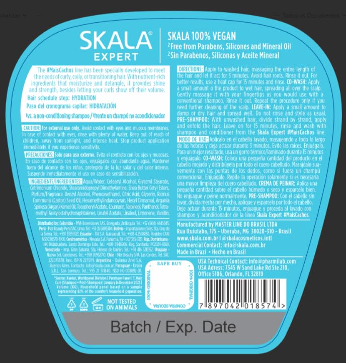 SKALA Mais Cachos Hydrates: uso diario para rizos sanos.