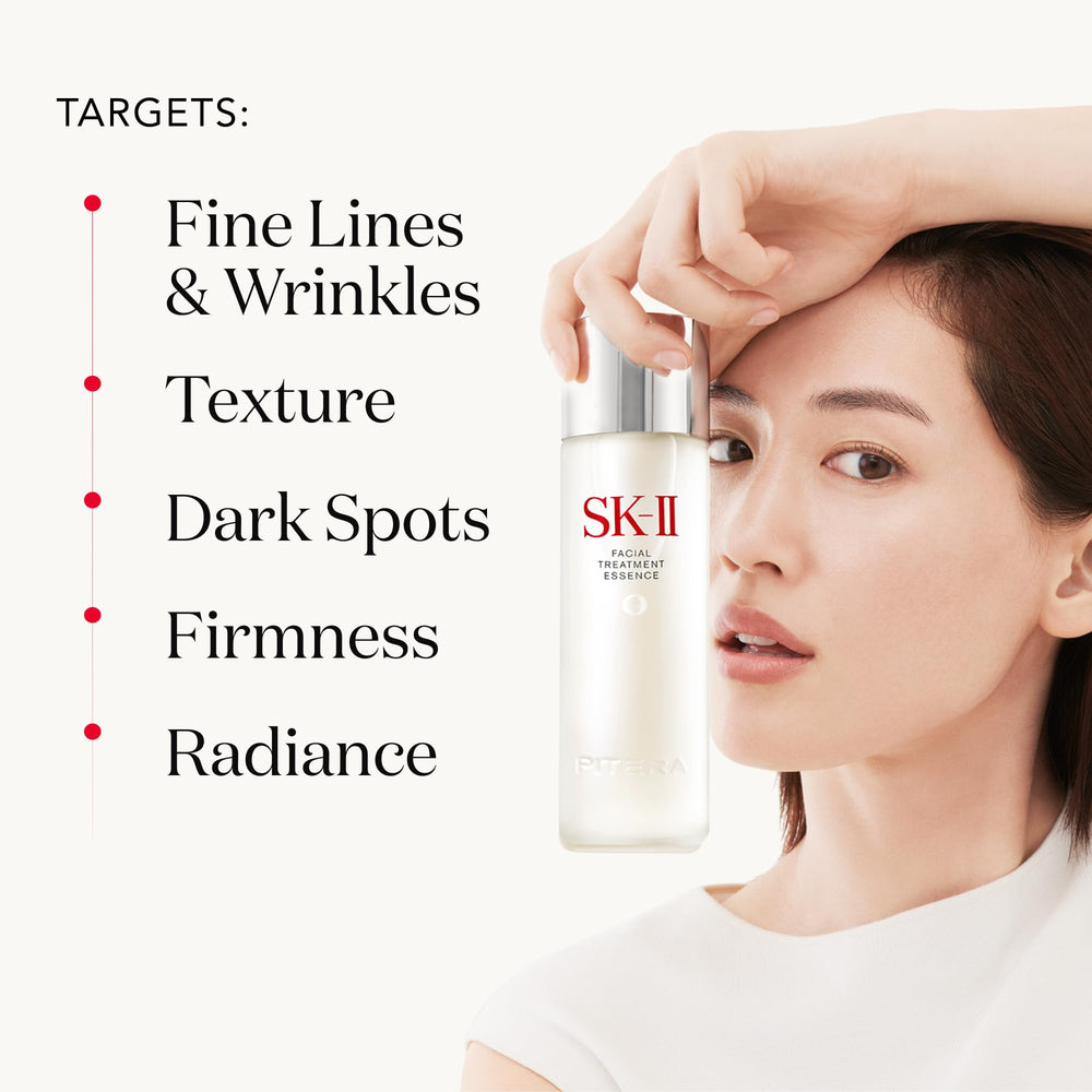 Radiant glow on skin after SK-II application demonstrates visible luminosity.