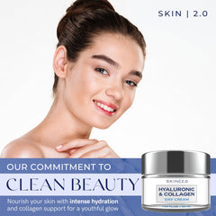 Skin 2.0 aplicación de crema día en la mano, absorción rápida.