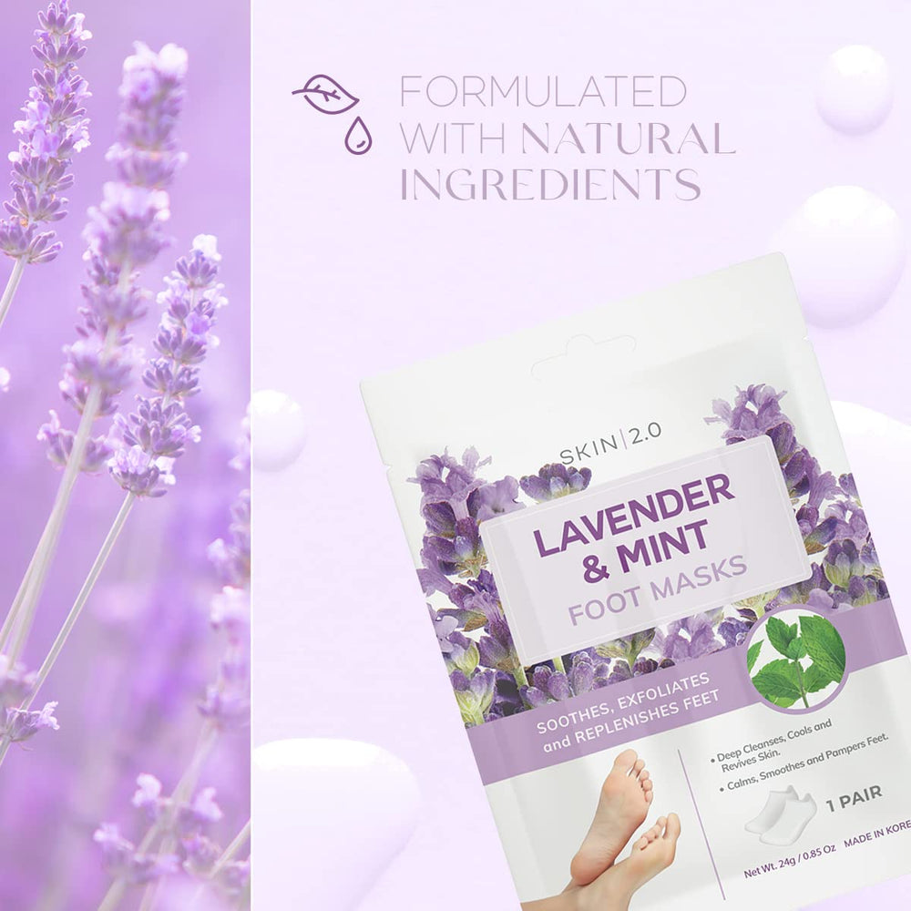Aplicación fácil de la mascarilla para pies Skin 2.0.