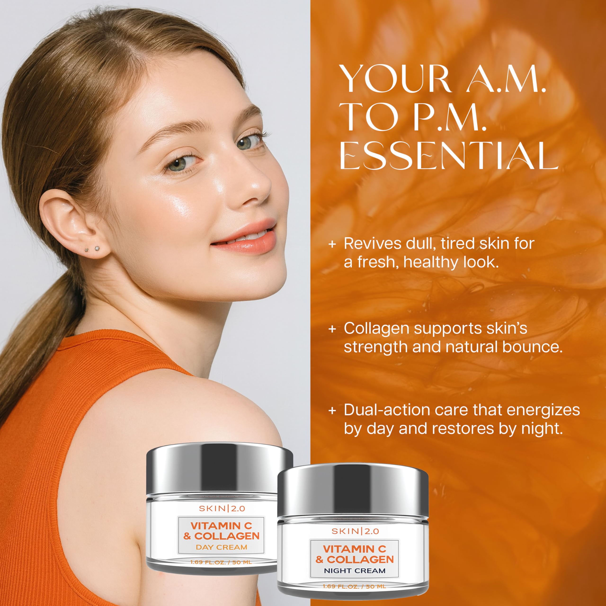 Skin 2.0 hidratación de larga duración que mantiene la piel fresca y nutrida.