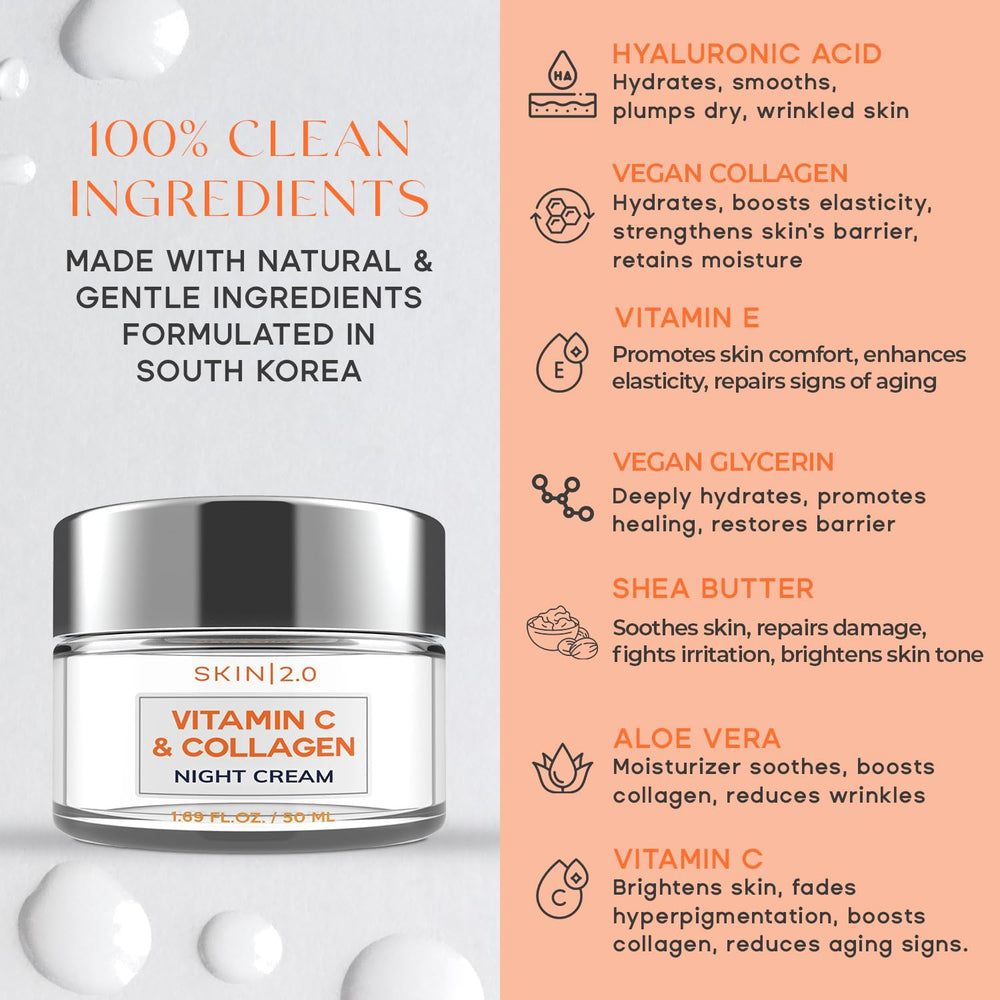 Skin 2.0 ingredientes clave vitamina C y colágeno mejoran elasticidad.