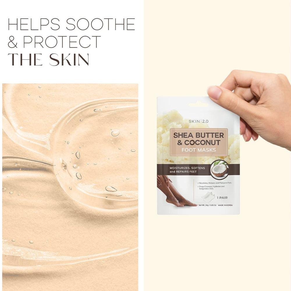Skin 2.0 mascarilla para pies hecha en Corea del Sur con calidad dermatológica.