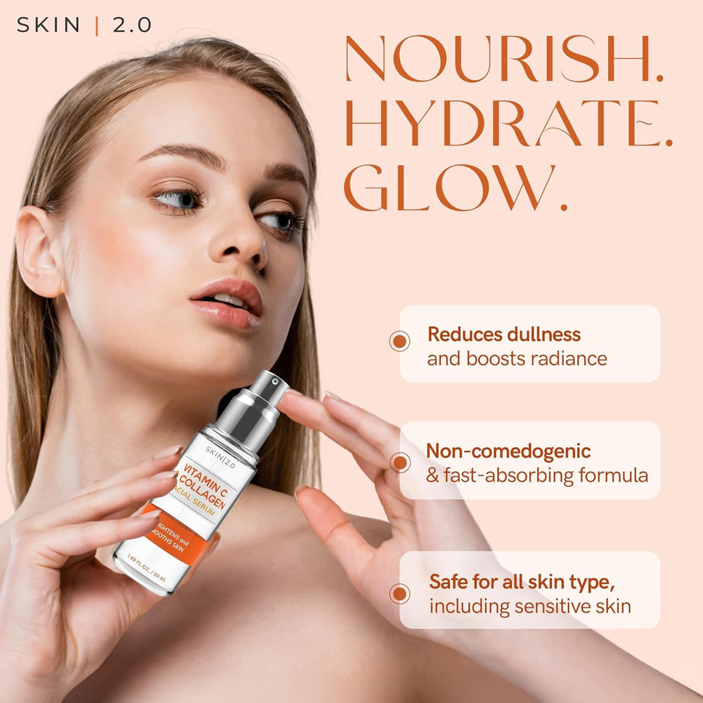 Skin 2.0 Vitamin C Serum droplet close-up for precise dosing.