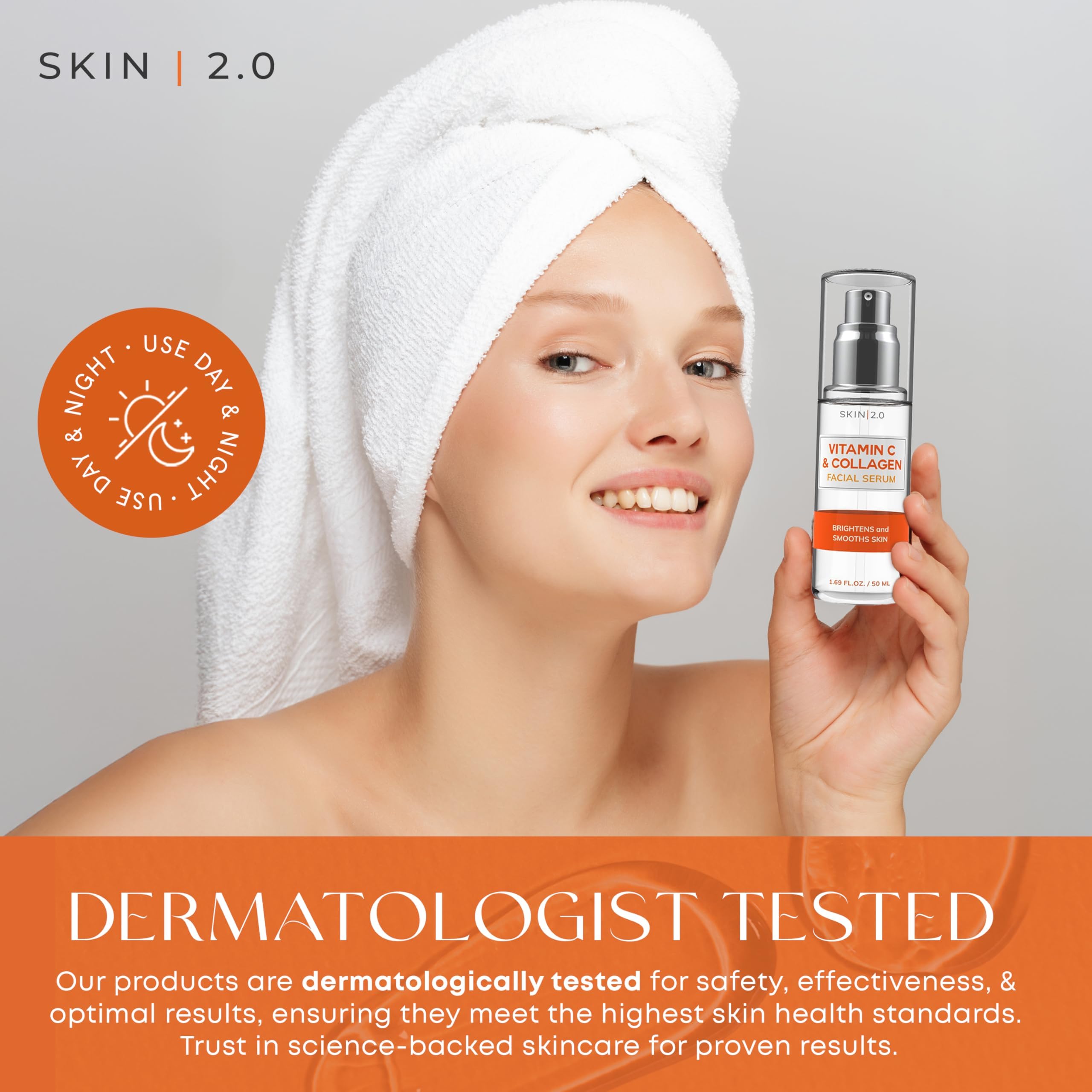 Skin 2.0 Vitamin C serum texture close-up revealing a luminous finish.