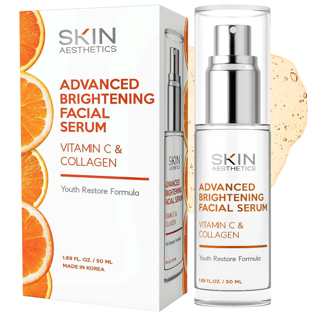 Skin Aesthetics suero Vitamina C para la cara, iluminación y piel suave.