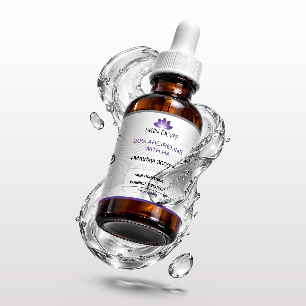 SKIN DEVA serum on bathroom shelf ready for daily regimen