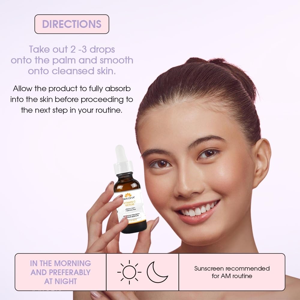 Vitamina C y ácido hialurónico en SKIN DEVA, hidratación duradera