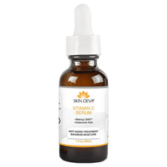 Serum SKIN DEVA en primer plano, brillo y claridad de la piel
