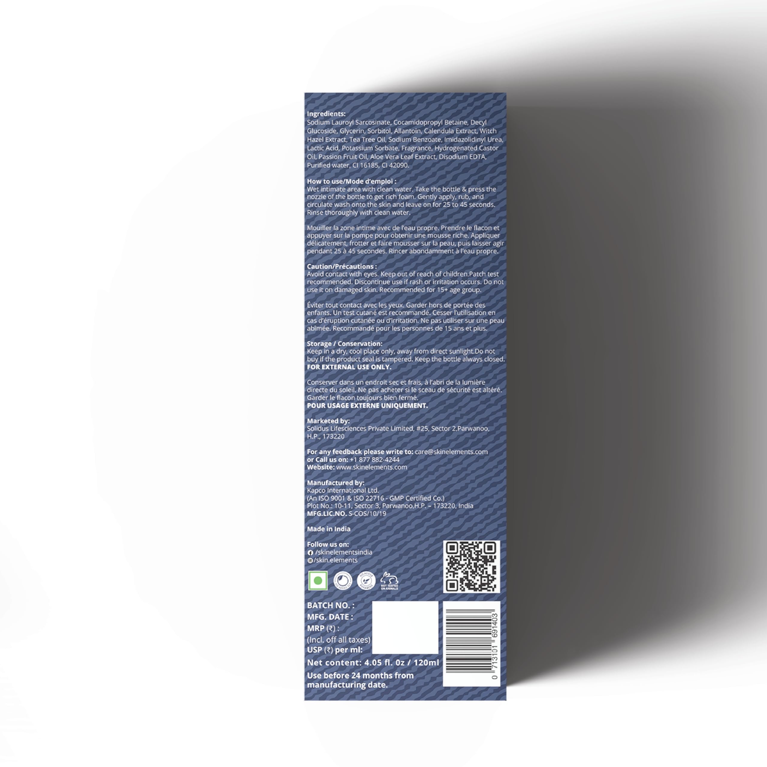 Envase compacto Skin Elements, ideal para viaje.