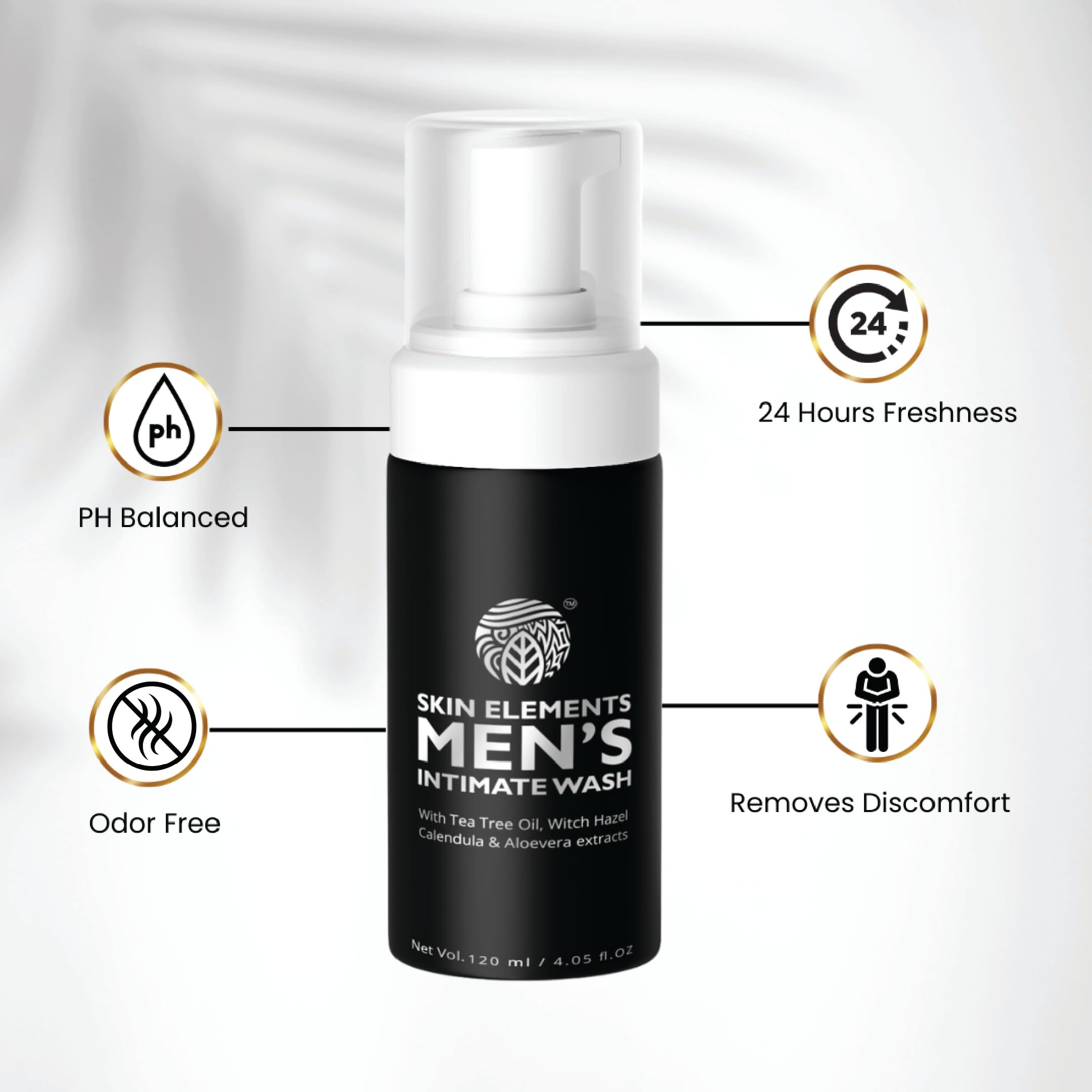 Skin Elements tea tree oil detail highlights invigorating natural aroma