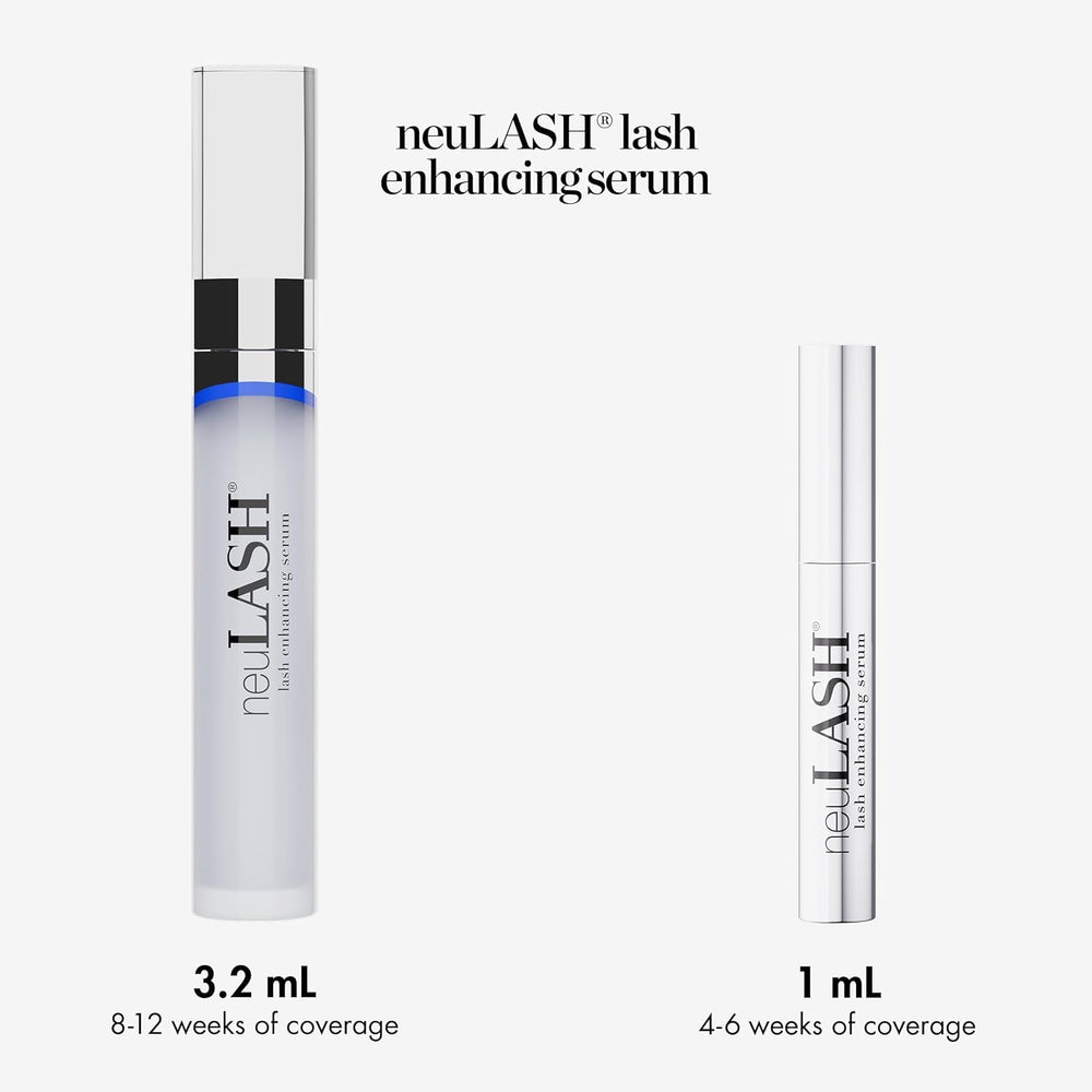 Skin Research Laboratories neuLASH serum on desk implies premium lash routine.