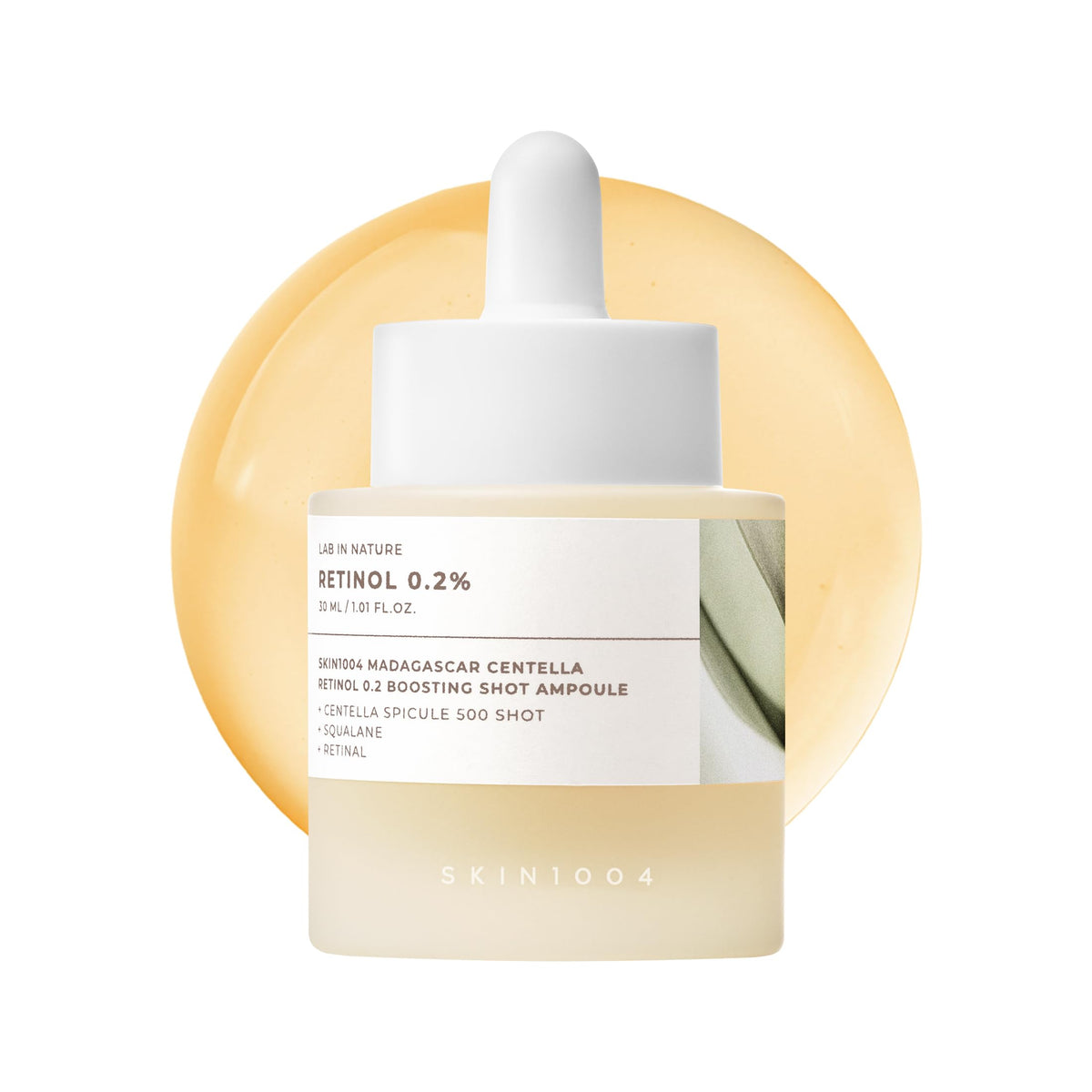Botella de SKIN1004 con Retinol 0.2% para elasticidad de la piel.