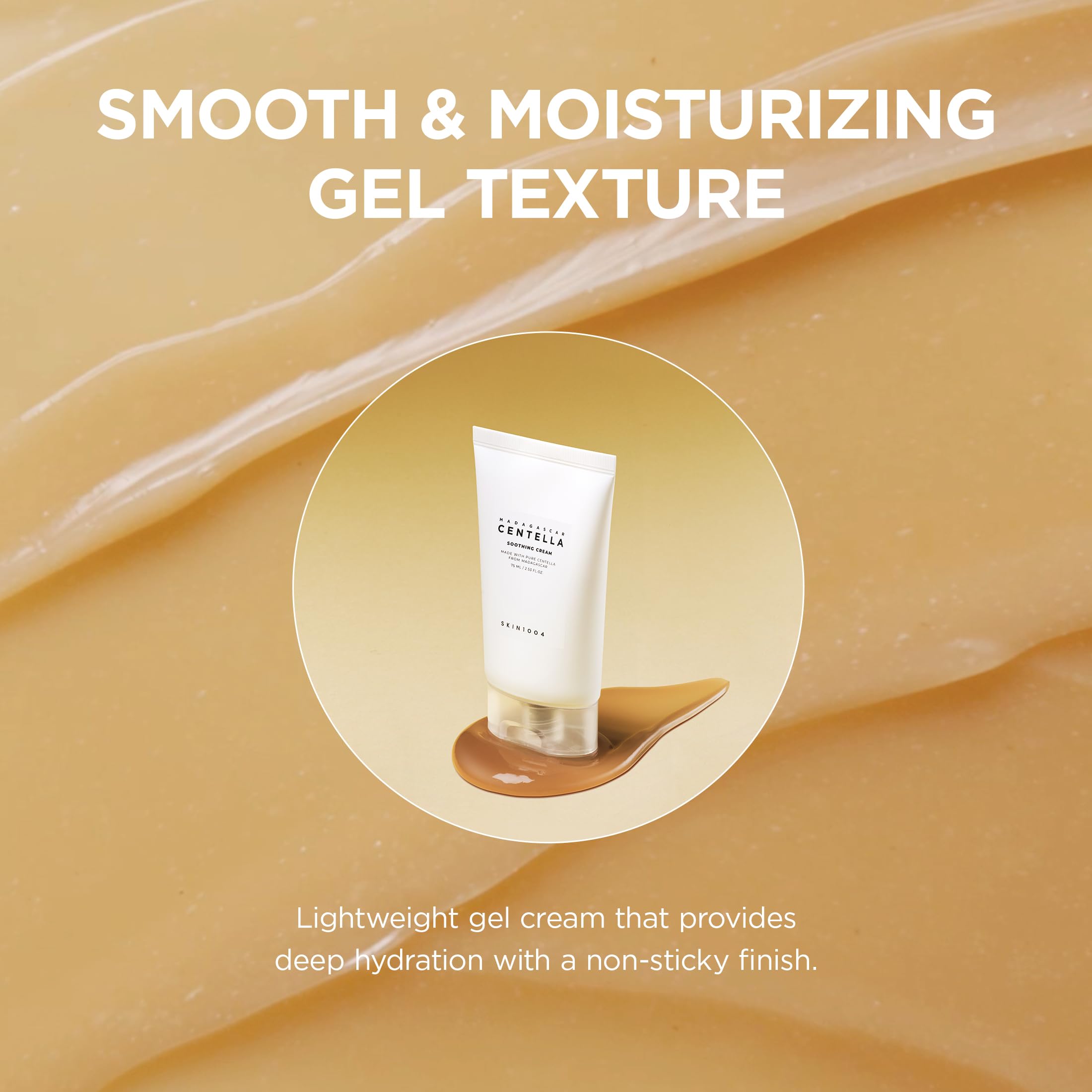 SKIN1004 Crema Calmante Centella, consistencia cremosa con absorción rápida.