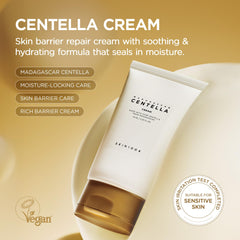 Textura cremosa de SKIN1004 Madagascar Centella Cream se absorbe rápido.