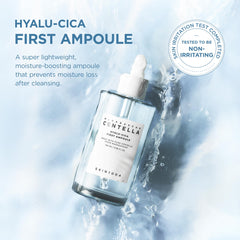 SKIN1004 Hyalu-Cica First Ampoule, enfoque-envase, prepara la piel para absorber otros productos.