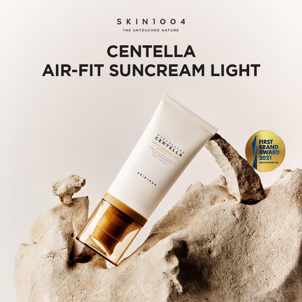 Close-up of SKIN1004 Suncream Light bottle emphasizing lightweight texture
