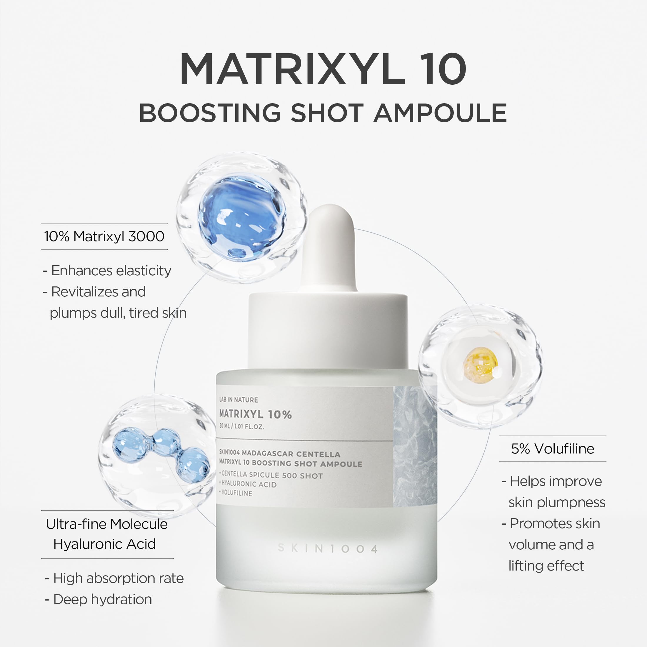 SKIN1004 Matrixyl 10% Boosting Shot pump shows easy, even application