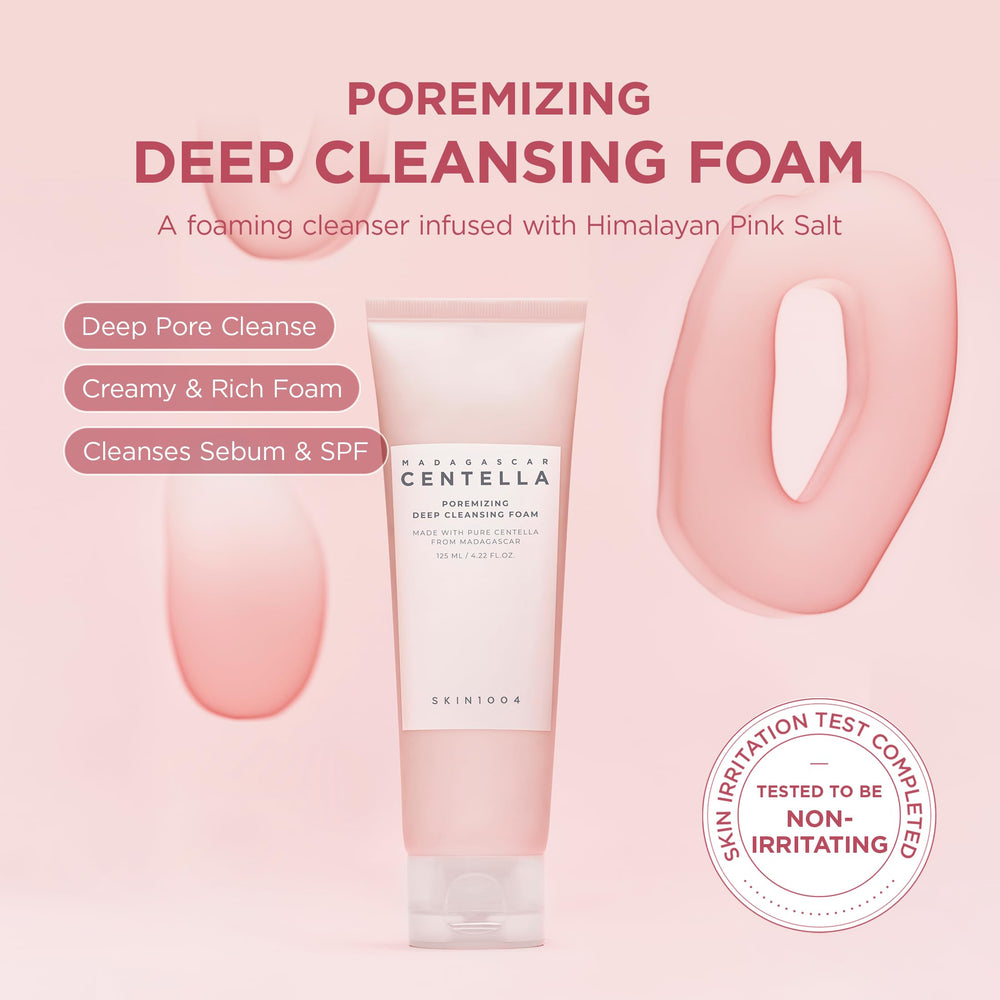 Espuma densa de SKIN1004 Poremizing Foam para limpiar poros y dejar piel fresca.