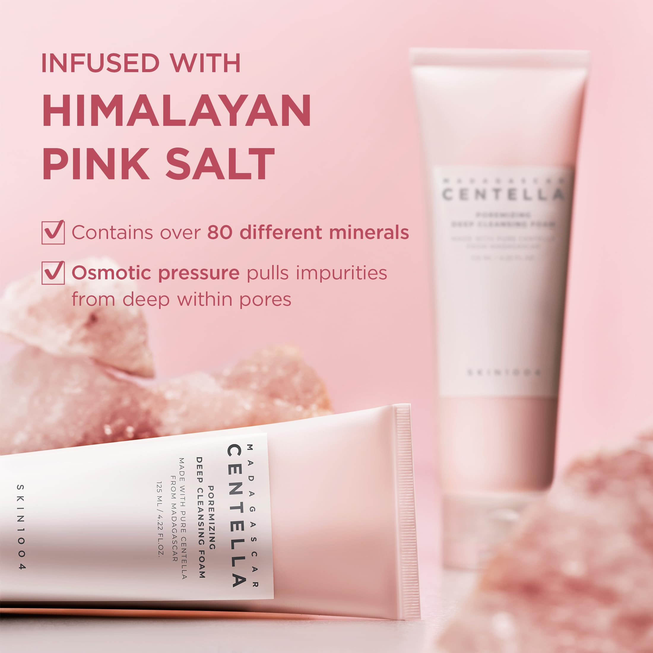 Limpieza con Kaolin en SKIN1004 Poremizing Foam para poros más limpios.