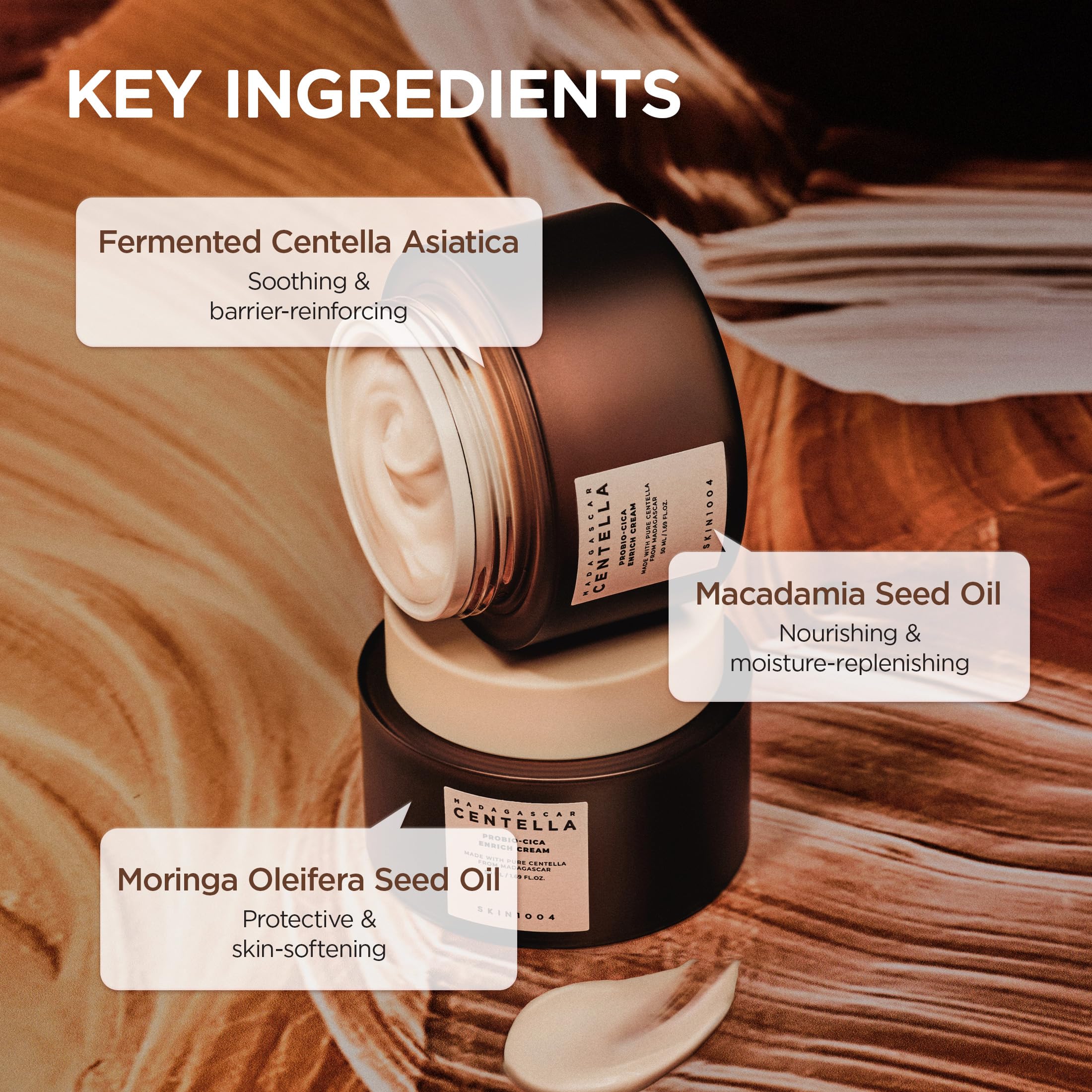 SKIN1004 Probio Cica Enrich Cream, aceites nutritivos: piel suave y flexible al despertar.