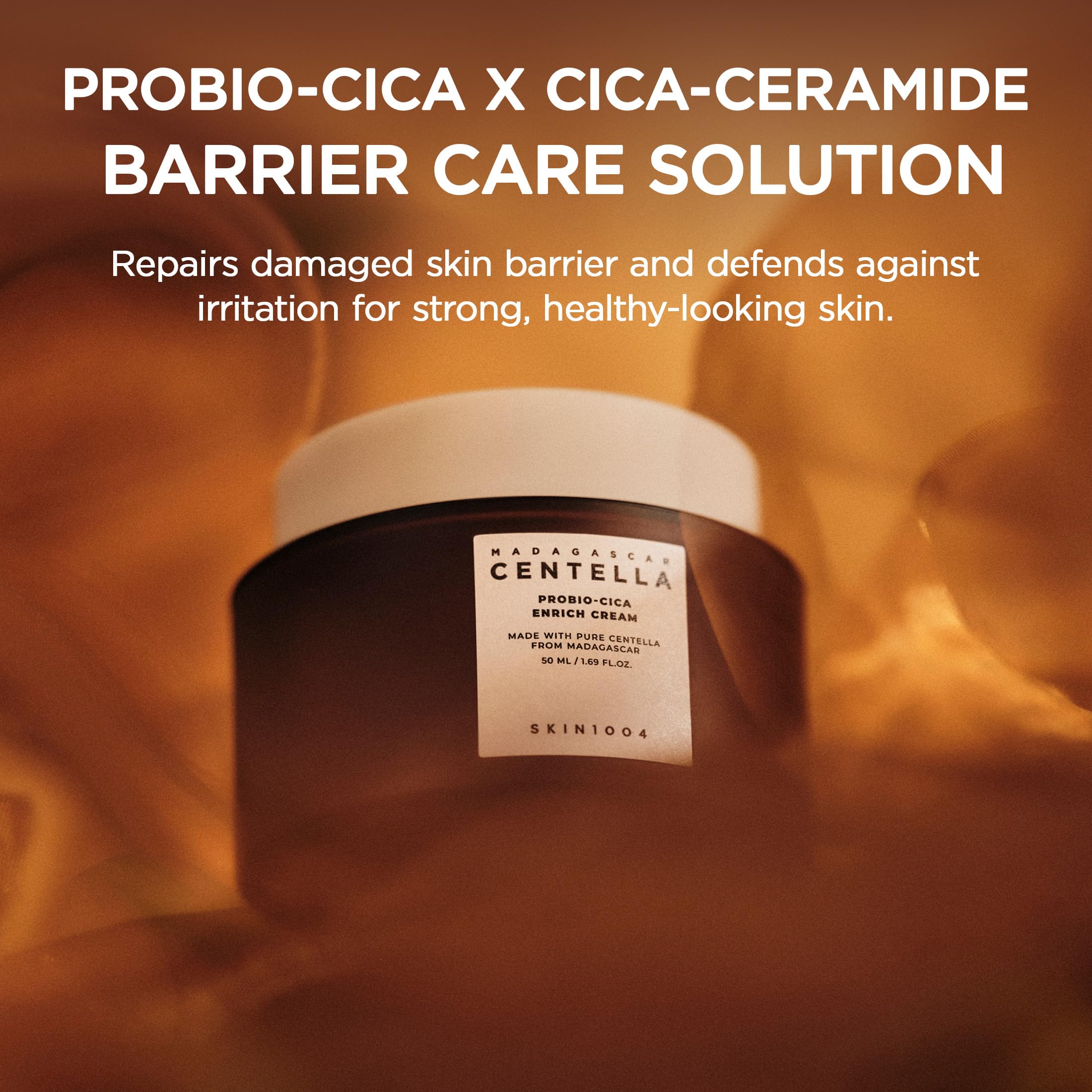 SKIN1004 Probio Cica Enrich Cream, textura cremosa: nutre profundamente sin grasa.