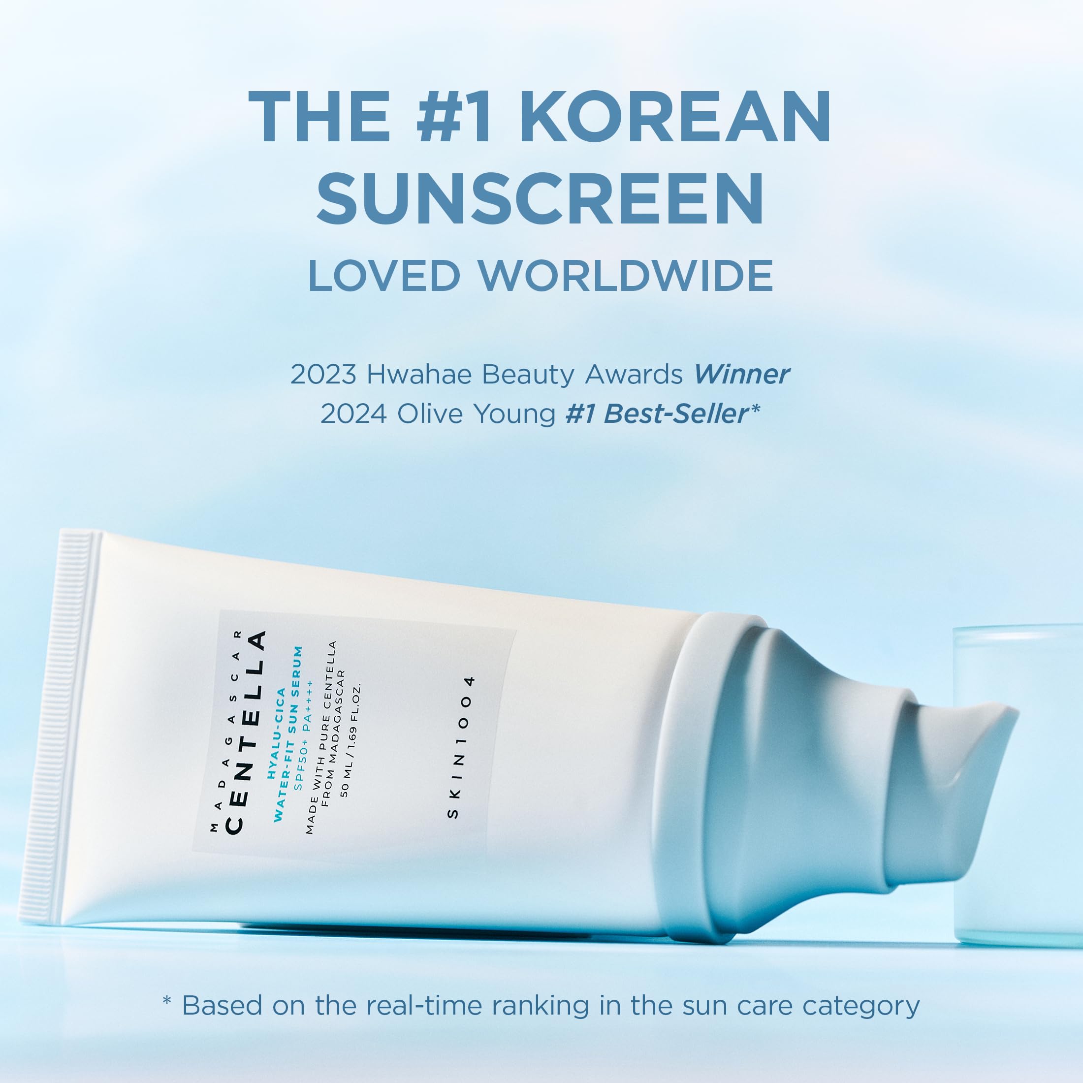 SKIN1004 SPF50 serum on hand demonstrating sun protection