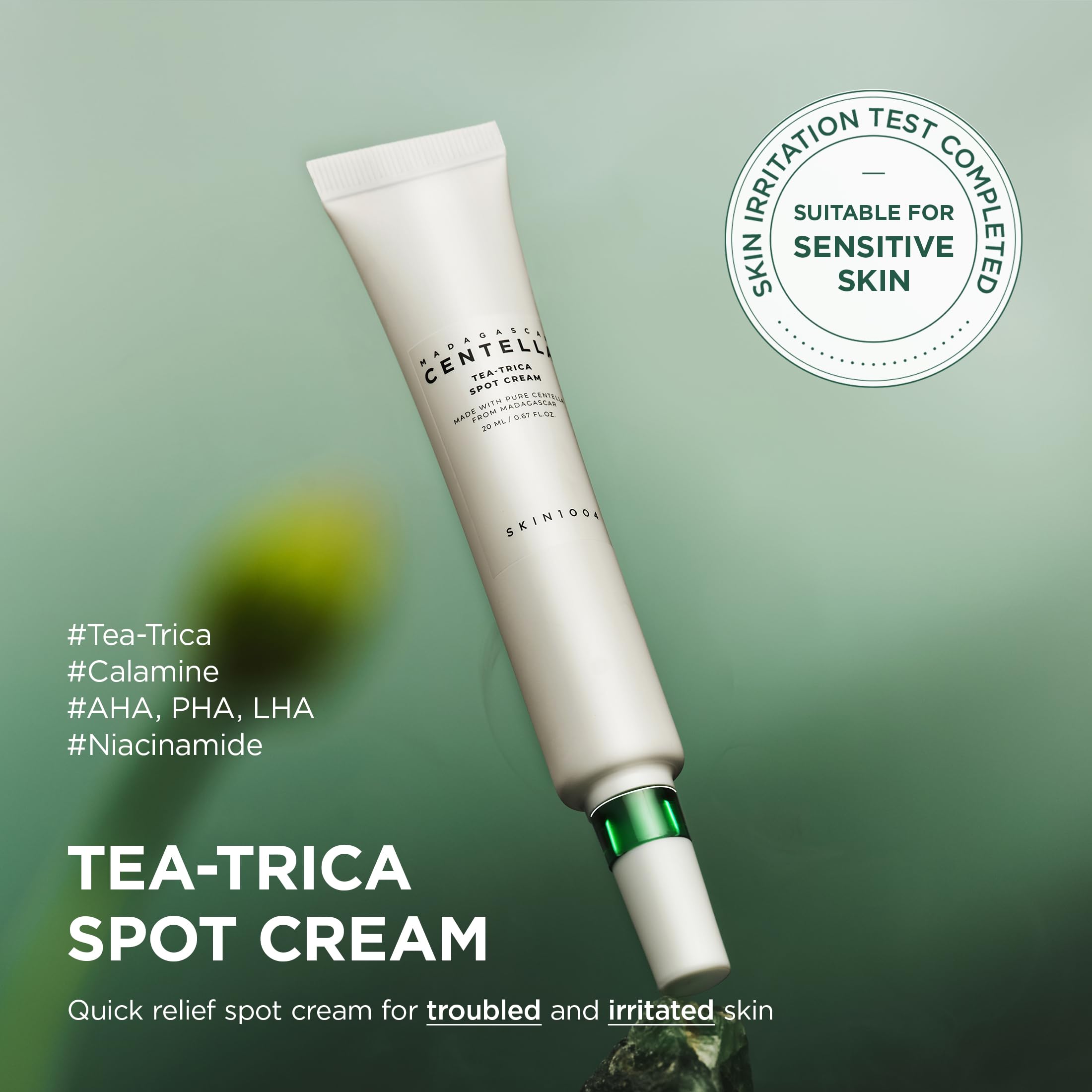 SKIN1004 Tea-Trica aplicación localizada facilita el cuidado puntual.