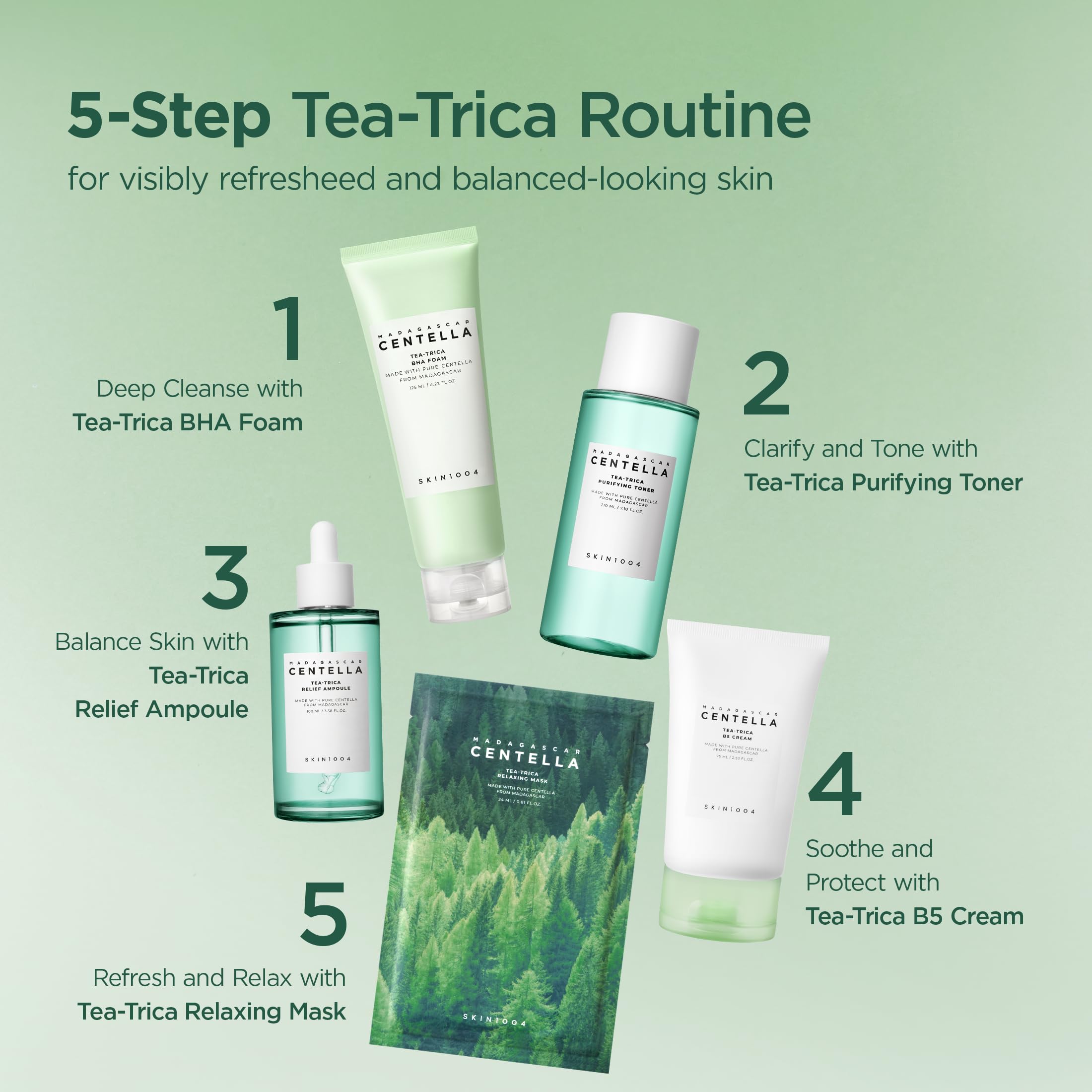Ingredientes clave: Centella, Tea Tree y Panthenol en SKIN1004.