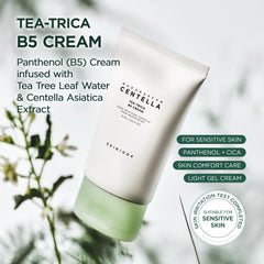 Textura cremosa de SKIN1004 Tea-Trica B5 Cream para uso diario.