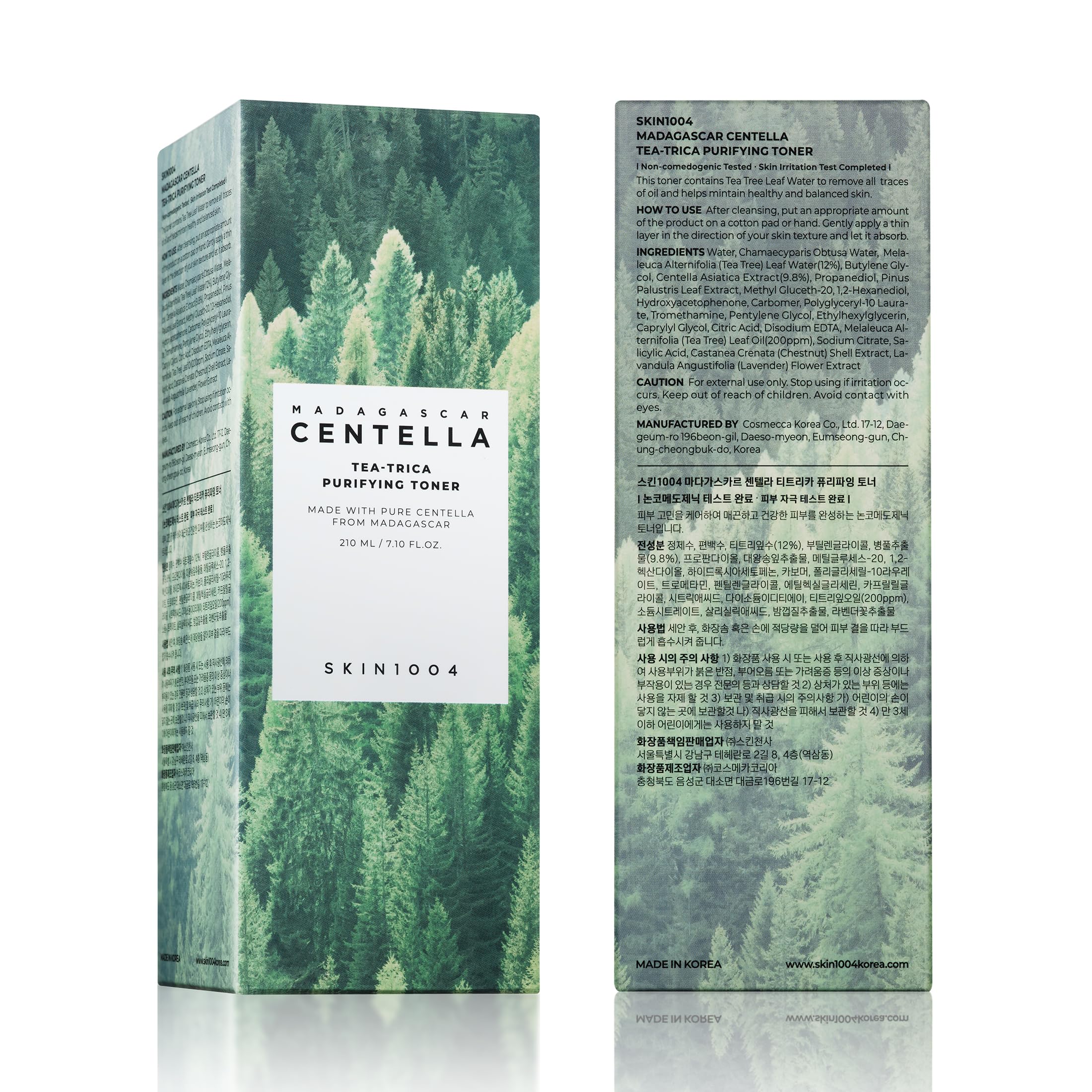 SKIN1004 Tea-Trica Purifying Toner, apto para piel sensible y sin irritantes.