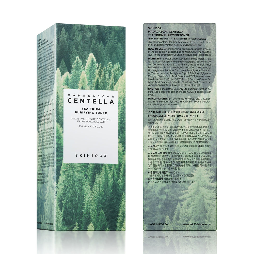 SKIN1004 Tea-Trica Purifying Toner, apto para piel sensible y sin irritantes.