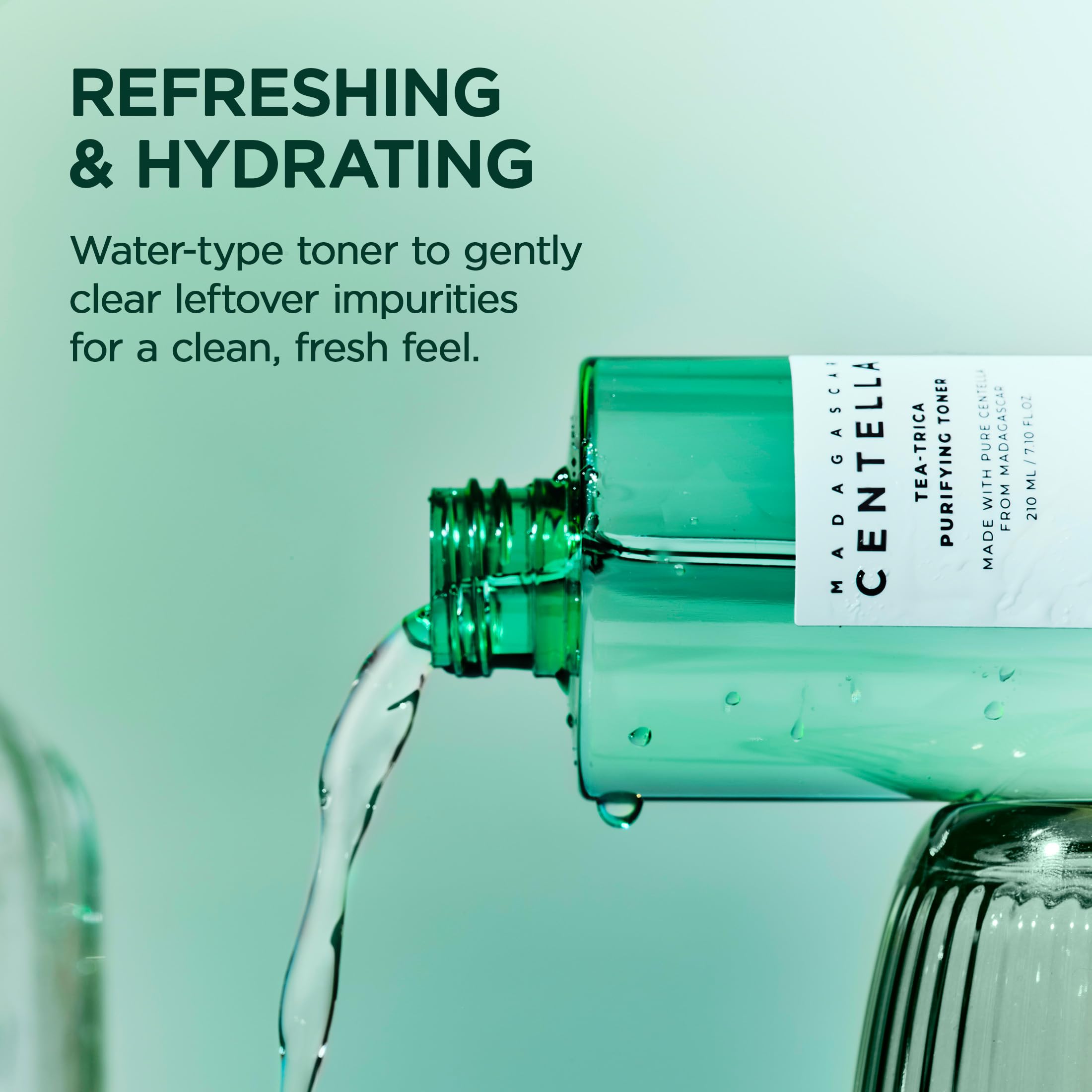 SKIN1004 Tea-Trica Purifying Toner, textura ligera para uso diario en piel grasa o mixta.