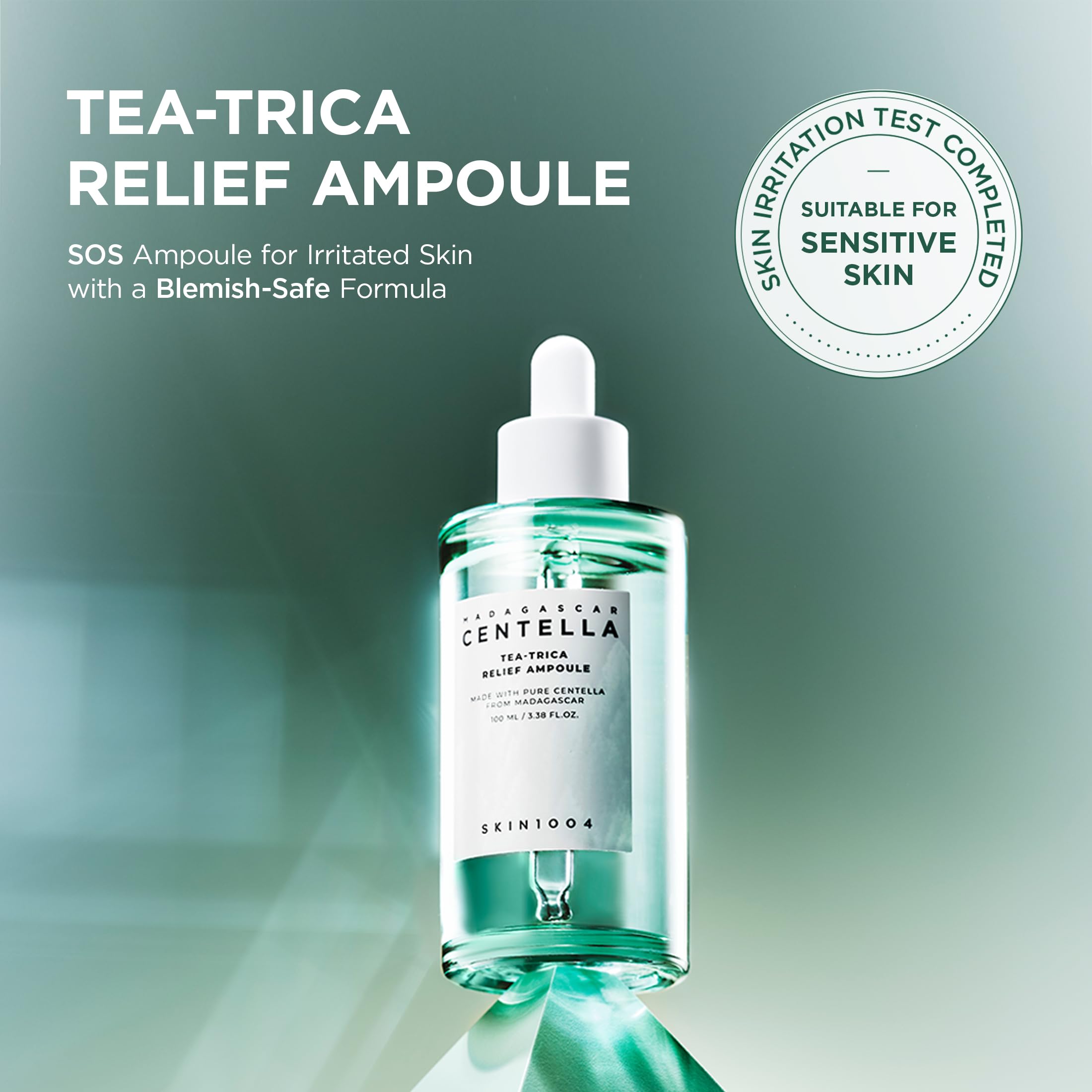 SKIN1004 Tea-Trica Relief Ampoule dropper enables precise, gentle dosing