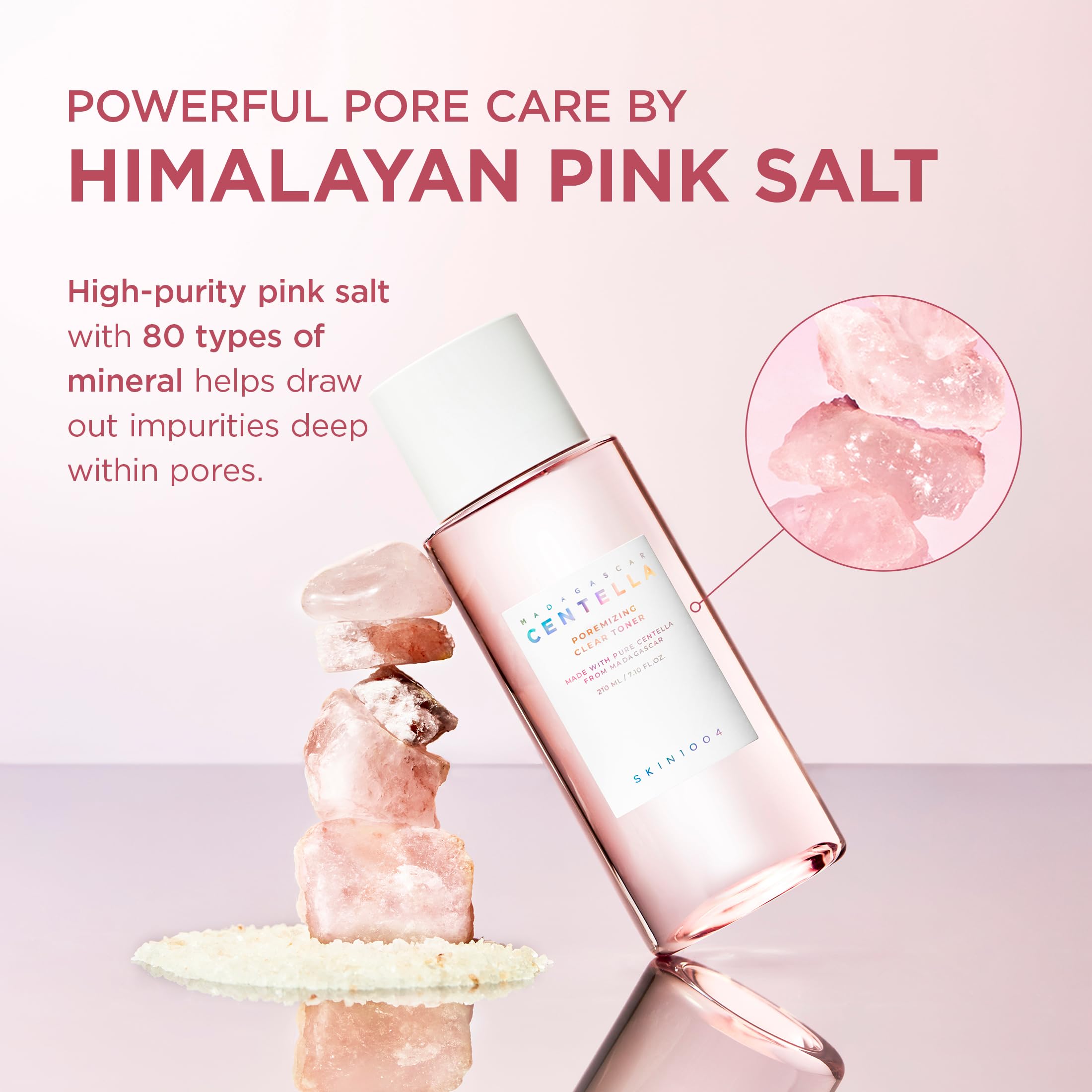 SKIN1004 Poremizing Clear Toner sal rosa del Himalaya limpia y equilibra la piel.