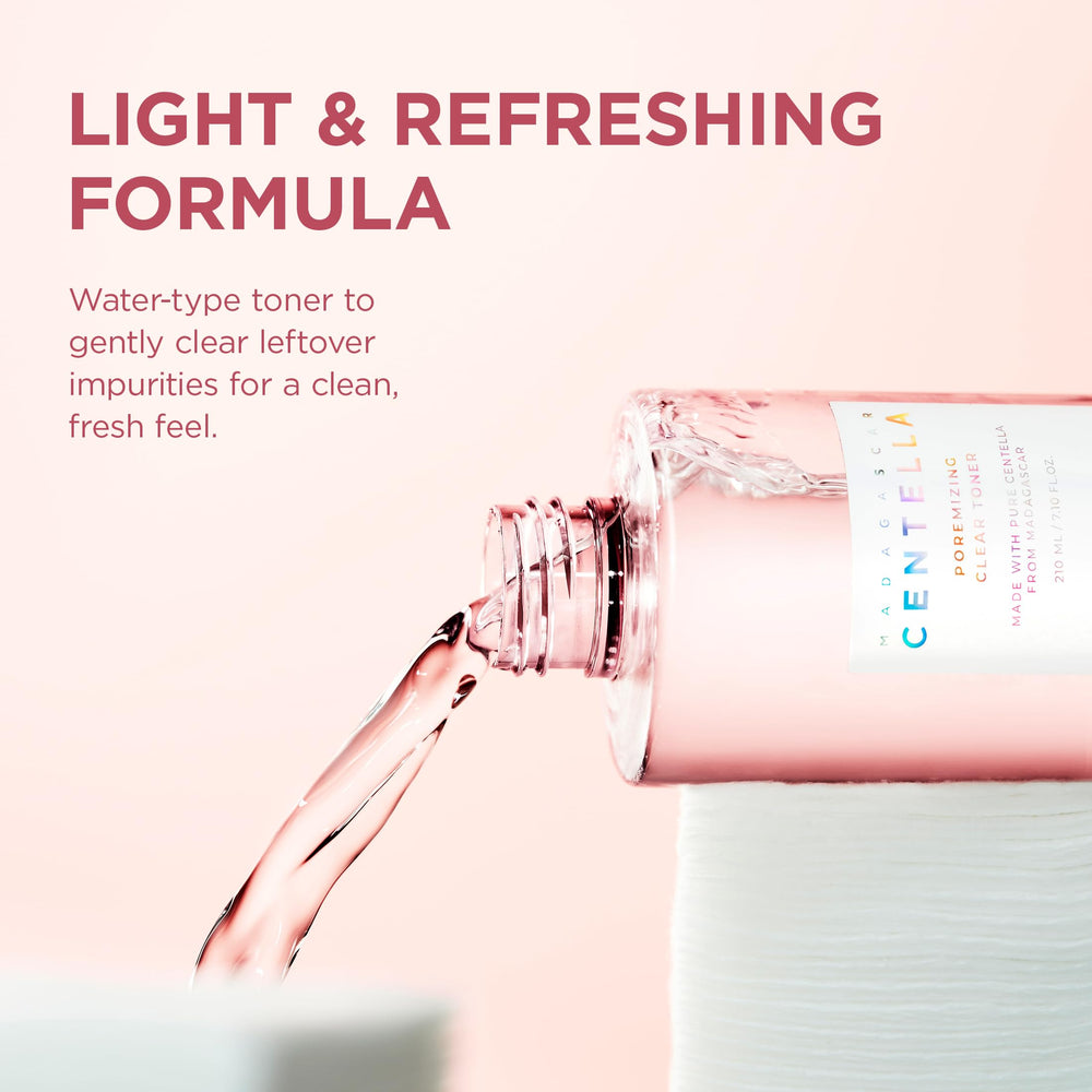 SKIN1004 Poremizing Clear Toner textura ligera que refresca sin pesadez.