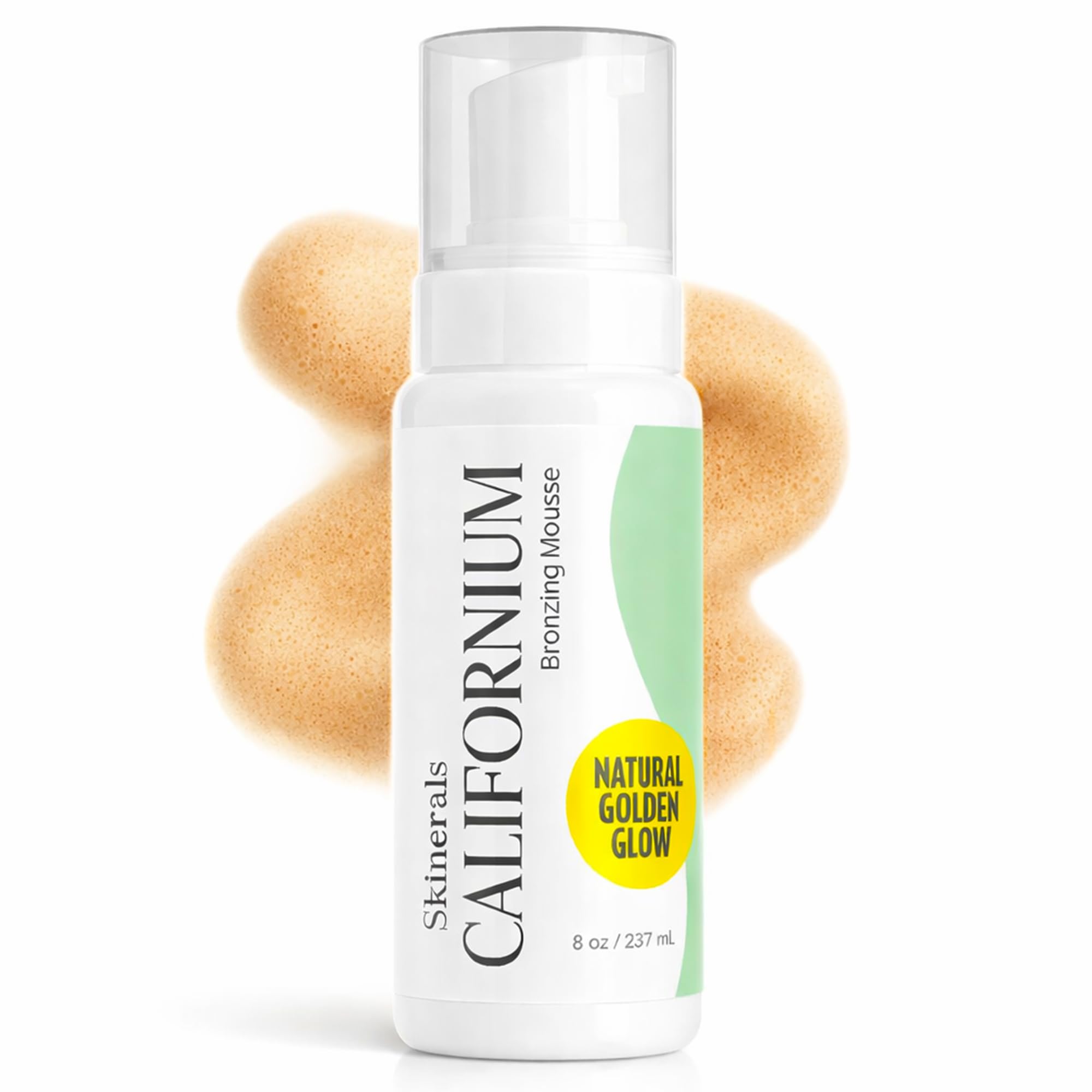 Skinerals Self Tanner Mousse on face and body for a natural, sunless glow.