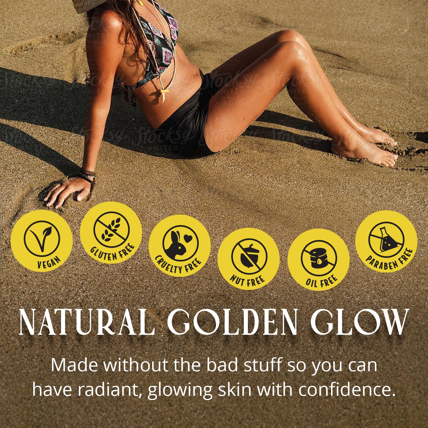 Skinerals Self Tanner Mousse delivers streak-free tone with natural shading.