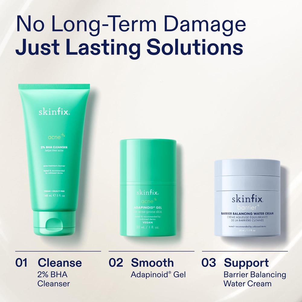 Skinfix vegan cruelty-free badge displayed with cleanser packaging.
